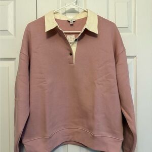 J. Crew Pink Rugby Sweatshirt